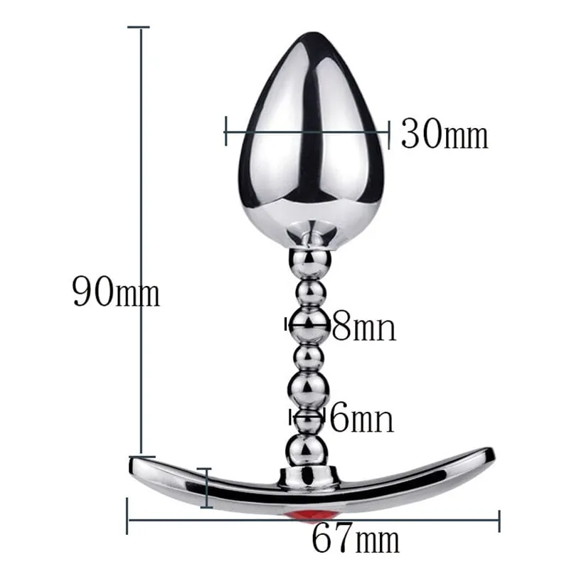 0260M  Bendable Stainless Steel One Ball Anal Plug