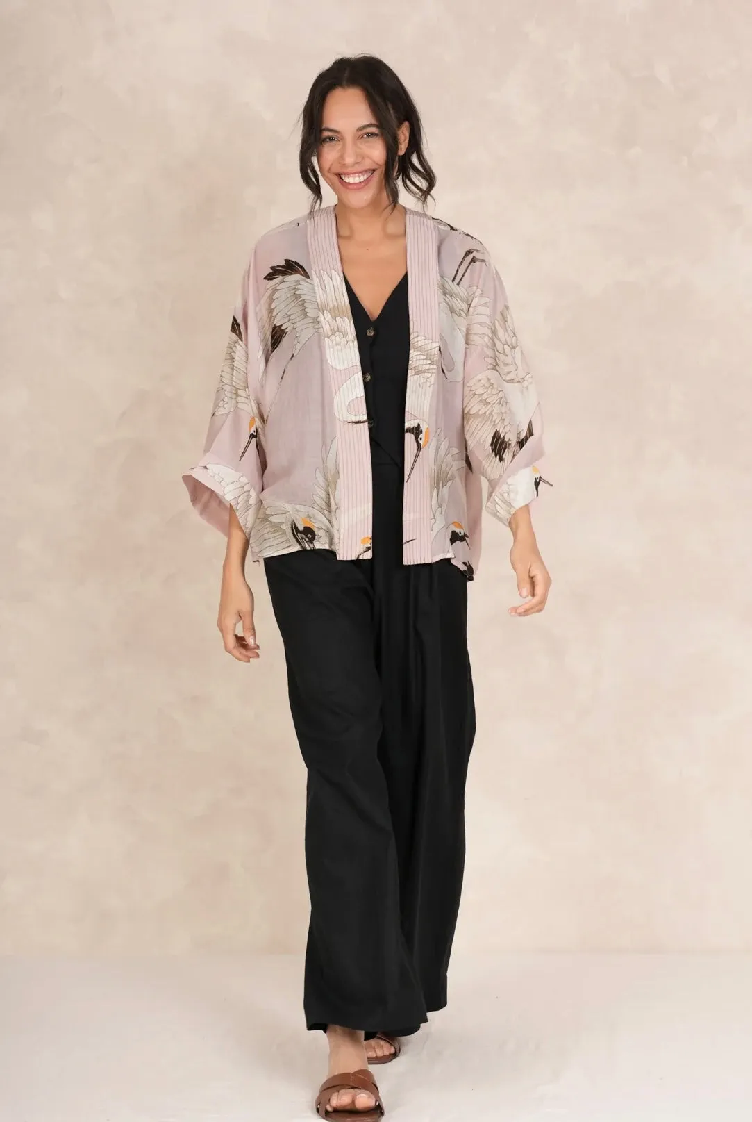 100 Stars Stork Pink Kimono