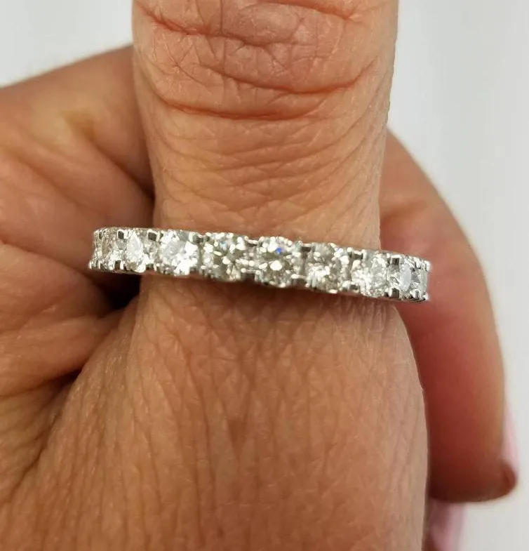 1.08 Carat Diamond 3/4 Eternity U-Cut Art Deco Wedding Band | 18-Stone | 14k Rose, White, or Yellow Gold