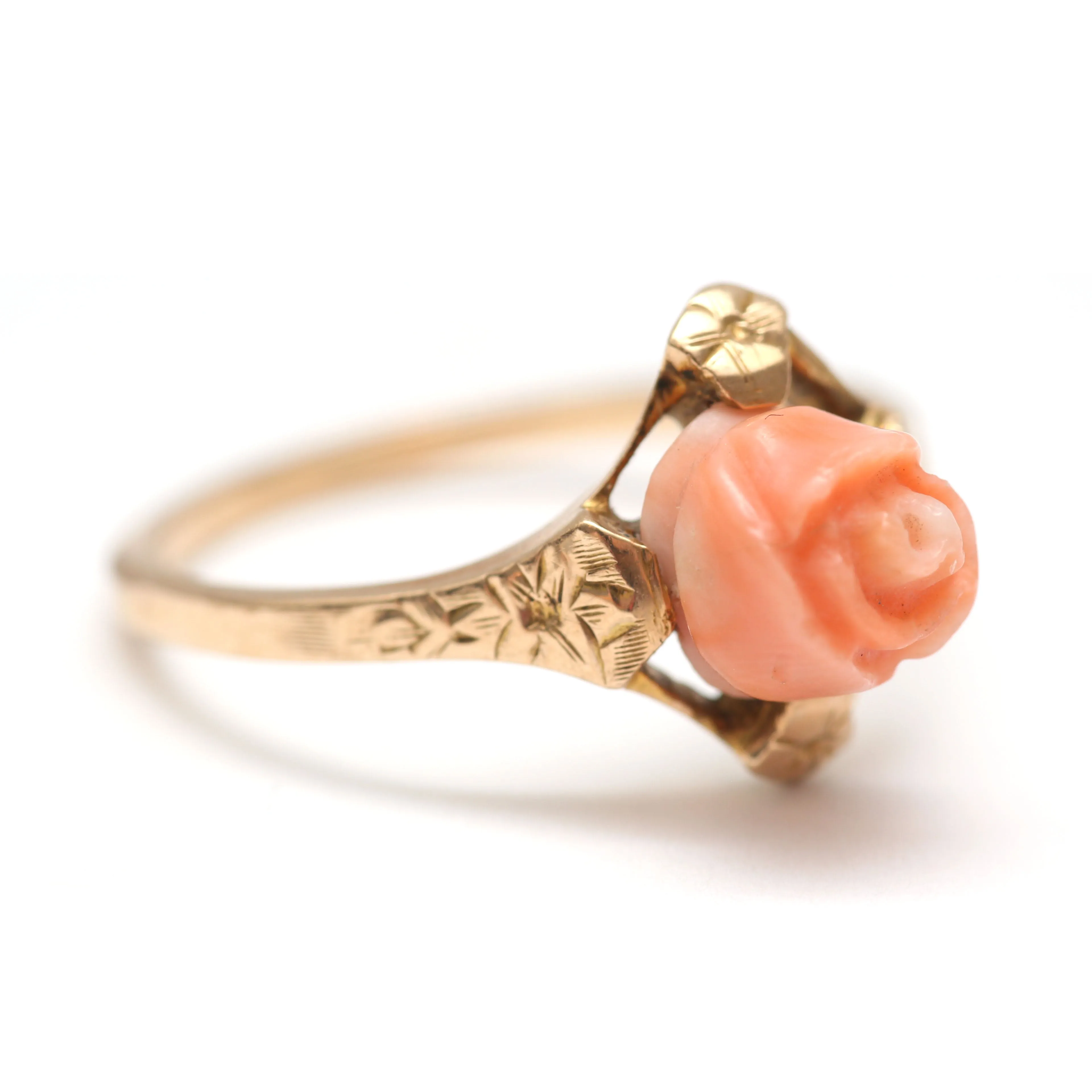10k Coral Rose Ring