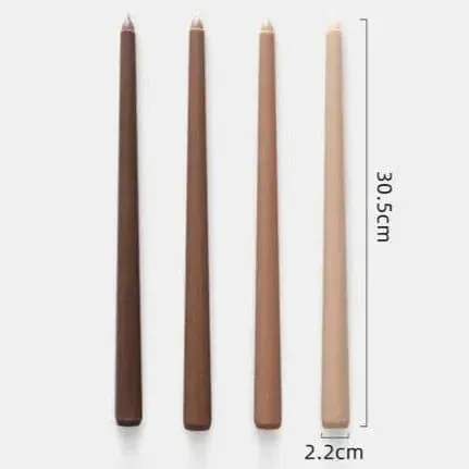 12" Unscented Taper Colored Candles - 4 pcs