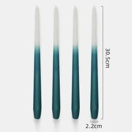 12" Unscented Taper Colored Candles - 4 pcs