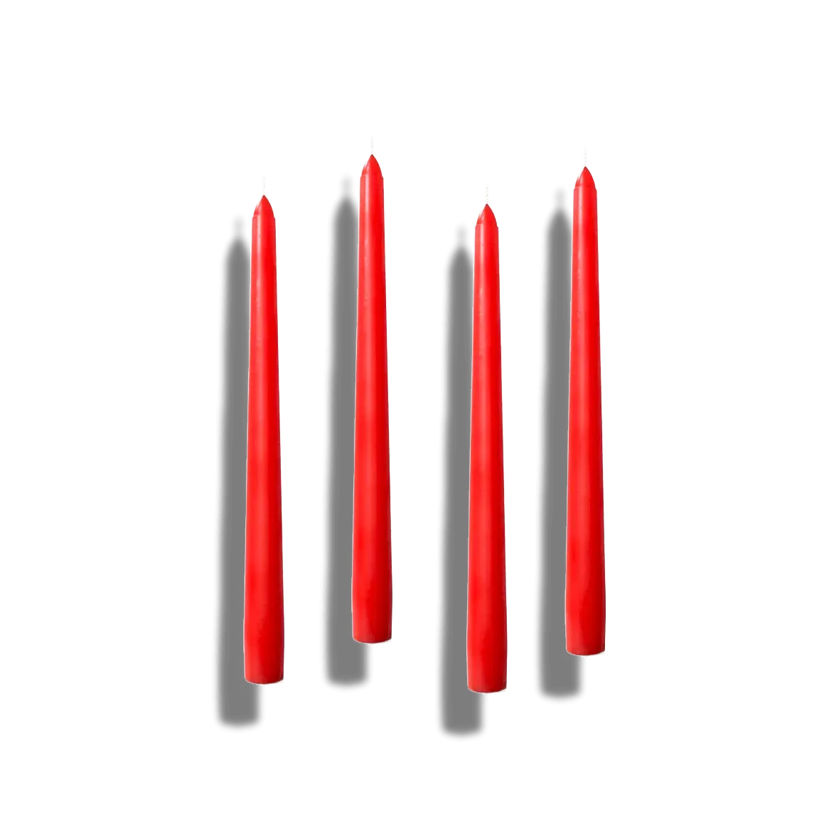 12" Unscented Taper Colored Candles - 4 pcs