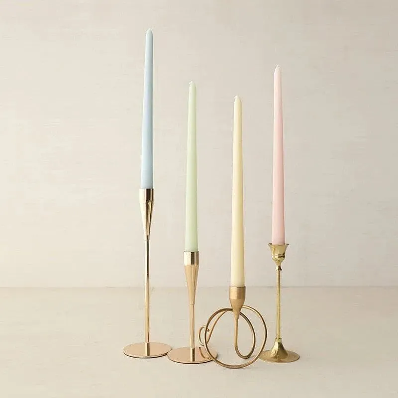 12" Unscented Taper Colored Candles - 4 pcs