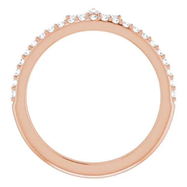 14K Rose 1/3 CTW Diamond Stackable Crown Ring