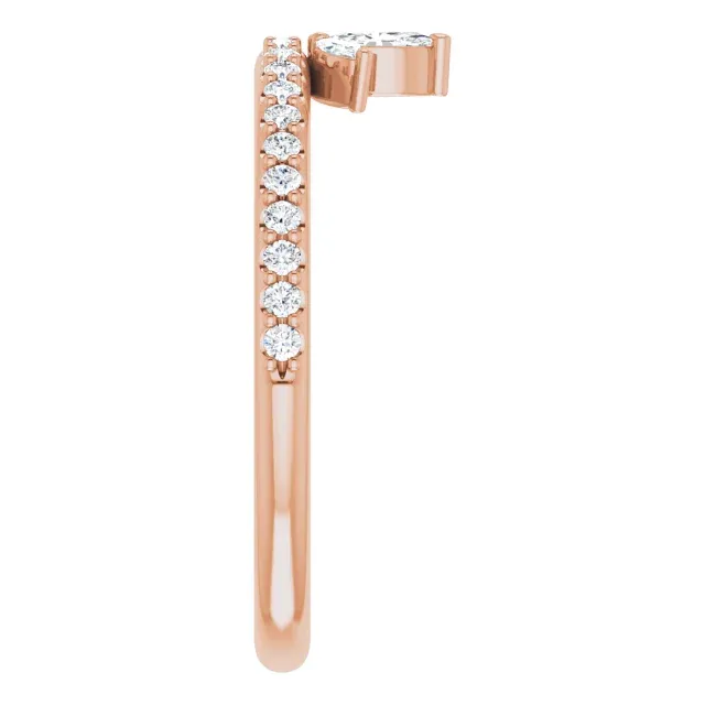 14K Rose 1/3 CTW Diamond Stackable Crown Ring