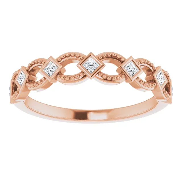 14K Rose 1/6 CTW Diamond Stackable Ring