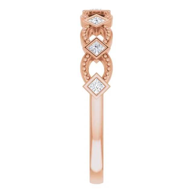 14K Rose 1/6 CTW Diamond Stackable Ring