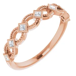 14K Rose 1/6 CTW Diamond Stackable Ring