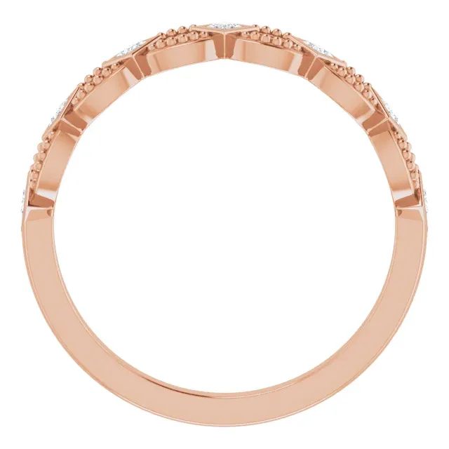 14K Rose 1/6 CTW Diamond Stackable Ring