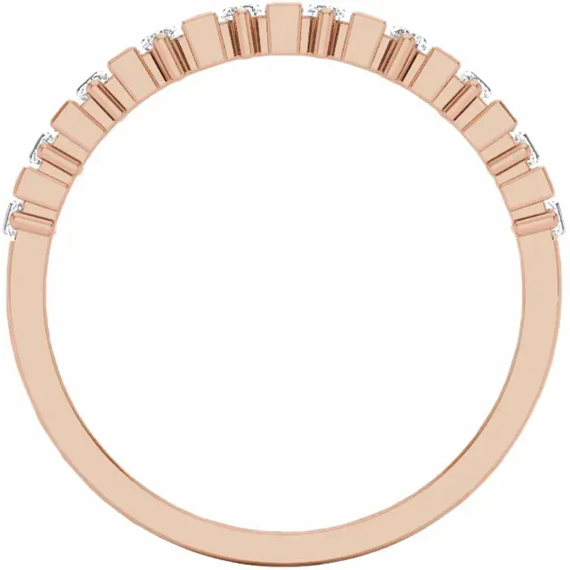 14K Rose 3/4 CTW Diamond Anniversary Band