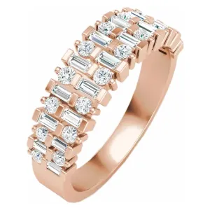 14K Rose 3/4 CTW Diamond Anniversary Band