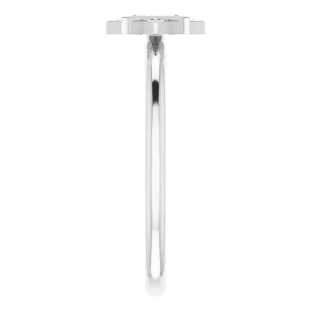 14K White .04 CTW Diamond Star Ring