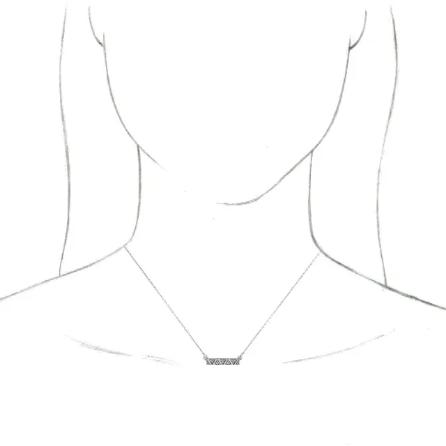 14K White .05 CTW Diamond Geometric Bar 16-18" Necklace