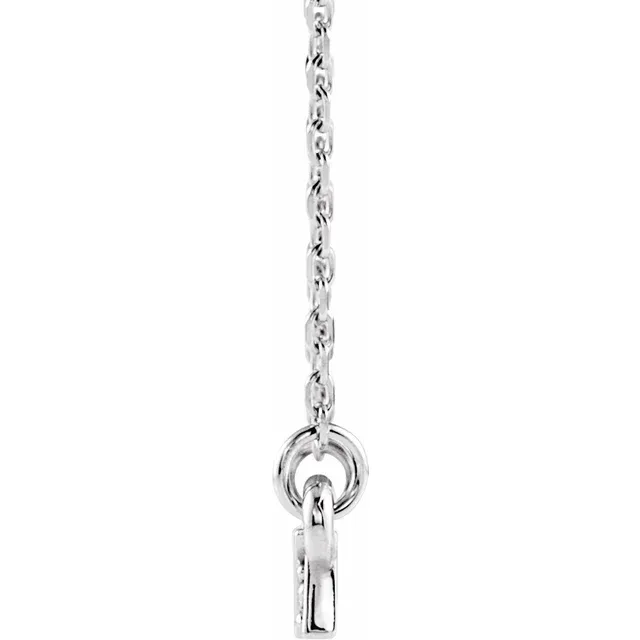 14K White .05 CTW Diamond Geometric Bar 16-18" Necklace