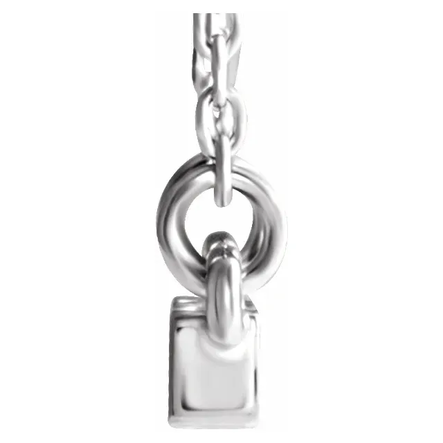 14K White 1/10 CTW Diamond Bar 16-18" Necklace