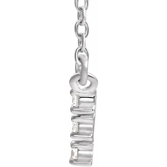 14K White 1/4 CTW Diamond Art Deco 18" Necklace