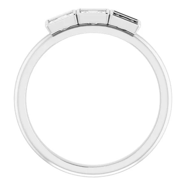 14K White 1/5 CTW Stackable Ring