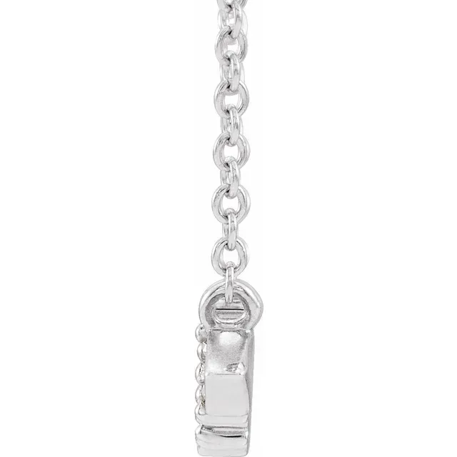 14K White 1/6 CTW Diamond Semi-Set Geometric 18" Necklace