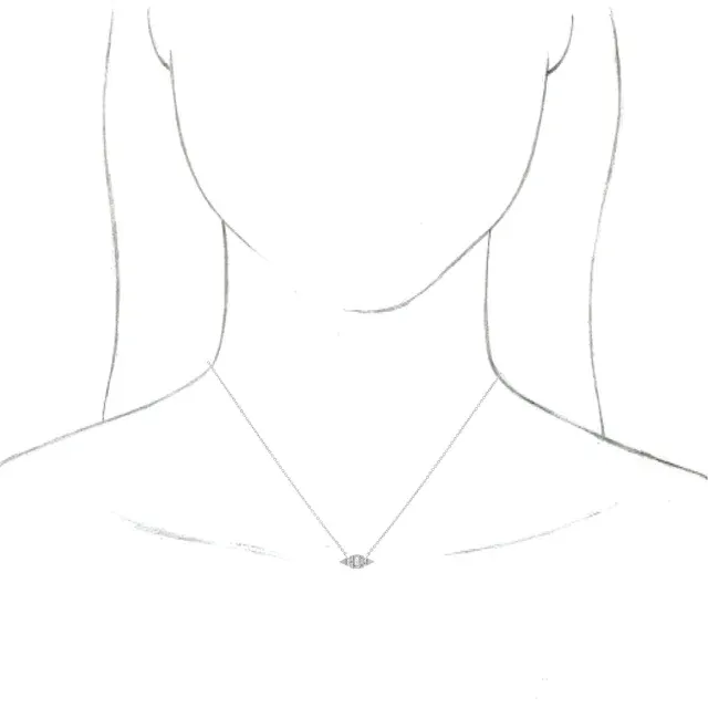14K White 1/6 CTW Diamond Semi-Set Geometric 18" Necklace