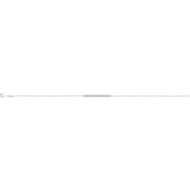 14K White 1/8 CTW Diamond Bar 6 1/2-7 1/2" Bracelet