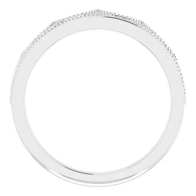14K White 1/8 CTW Diamond Crown Ring