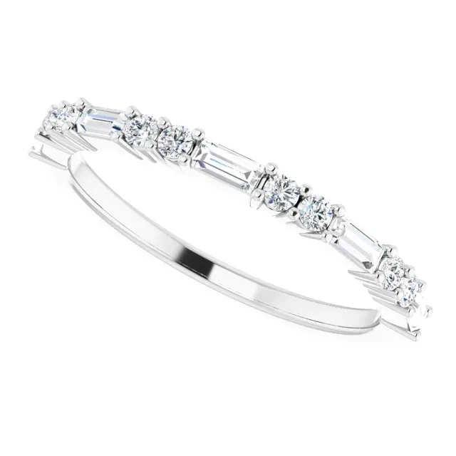 14K White 3/8 CTW Diamond Anniversary Band