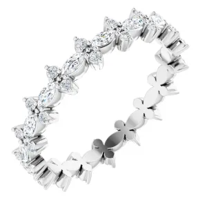 14K White 5/8 CTW Diamond Eternity Band Size 7