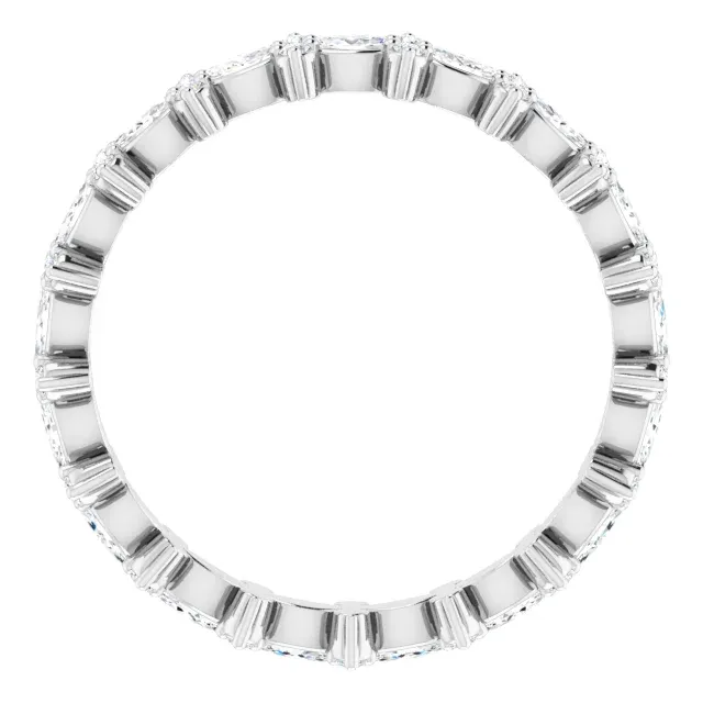 14K White 5/8 CTW Diamond Eternity Band Size 7