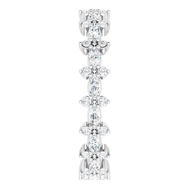 14K White 5/8 CTW Diamond Eternity Band Size 7