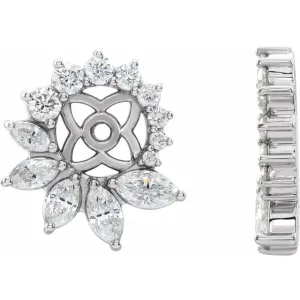 14K White 7/8 CTW Diamond Earring Jackets with 6 mm ID