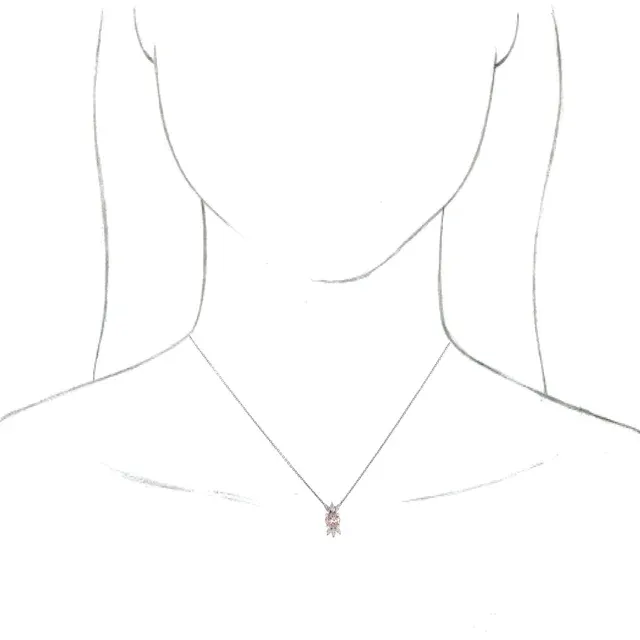 14K White Pink Morganite & 1/4 CTW Diamond 16-18" Necklace
