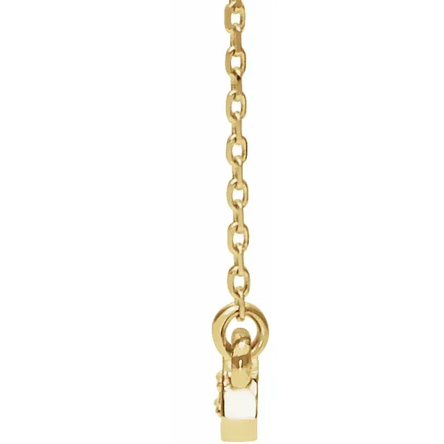 14K Yellow 1/5 CTW Diamond Bar 16-18" Necklace