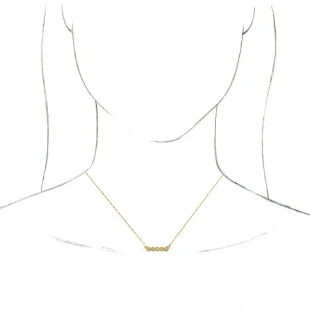 14K Yellow 1/5 CTW Diamond Bar 16-18" Necklace