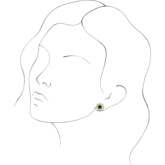 14K Yellow Green Tourmaline & 3/4 CTW Diamond Earrings