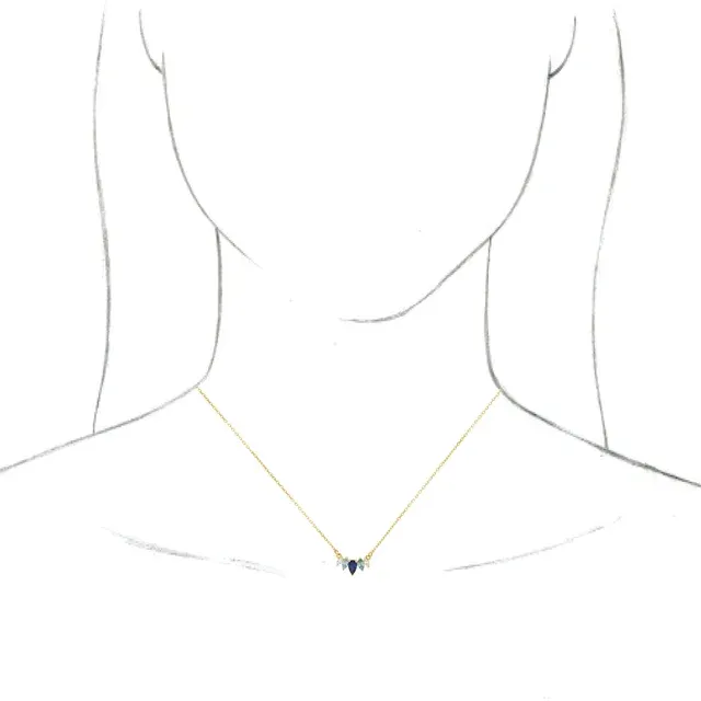 14K Yellow Multi-Gemstone & .06 CTW Diamond Bar 18" Necklace