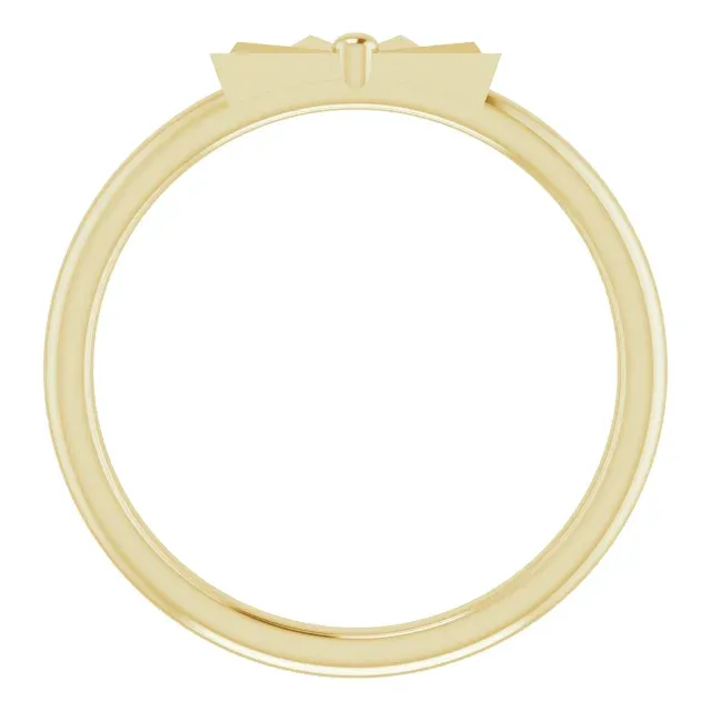 14K Yellow Starburst Stackable Ring