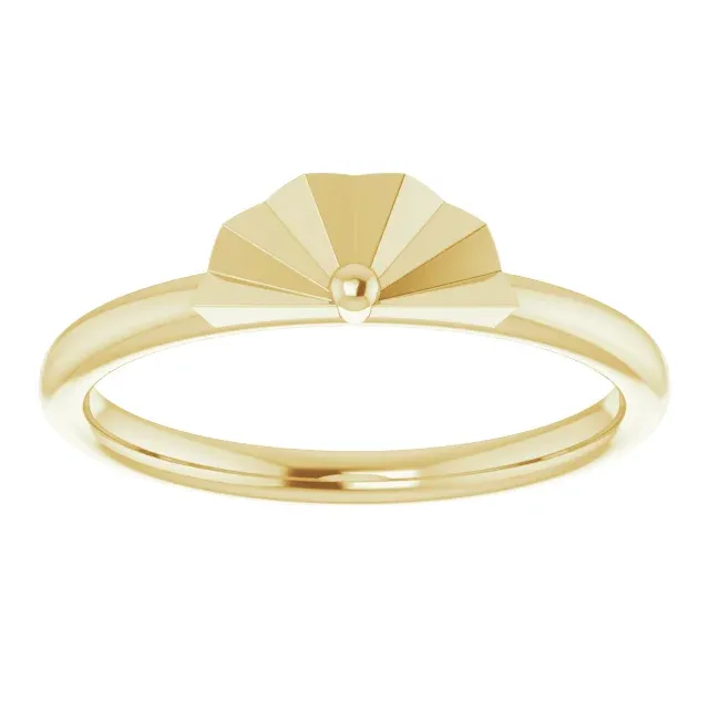 14K Yellow Starburst Stackable Ring
