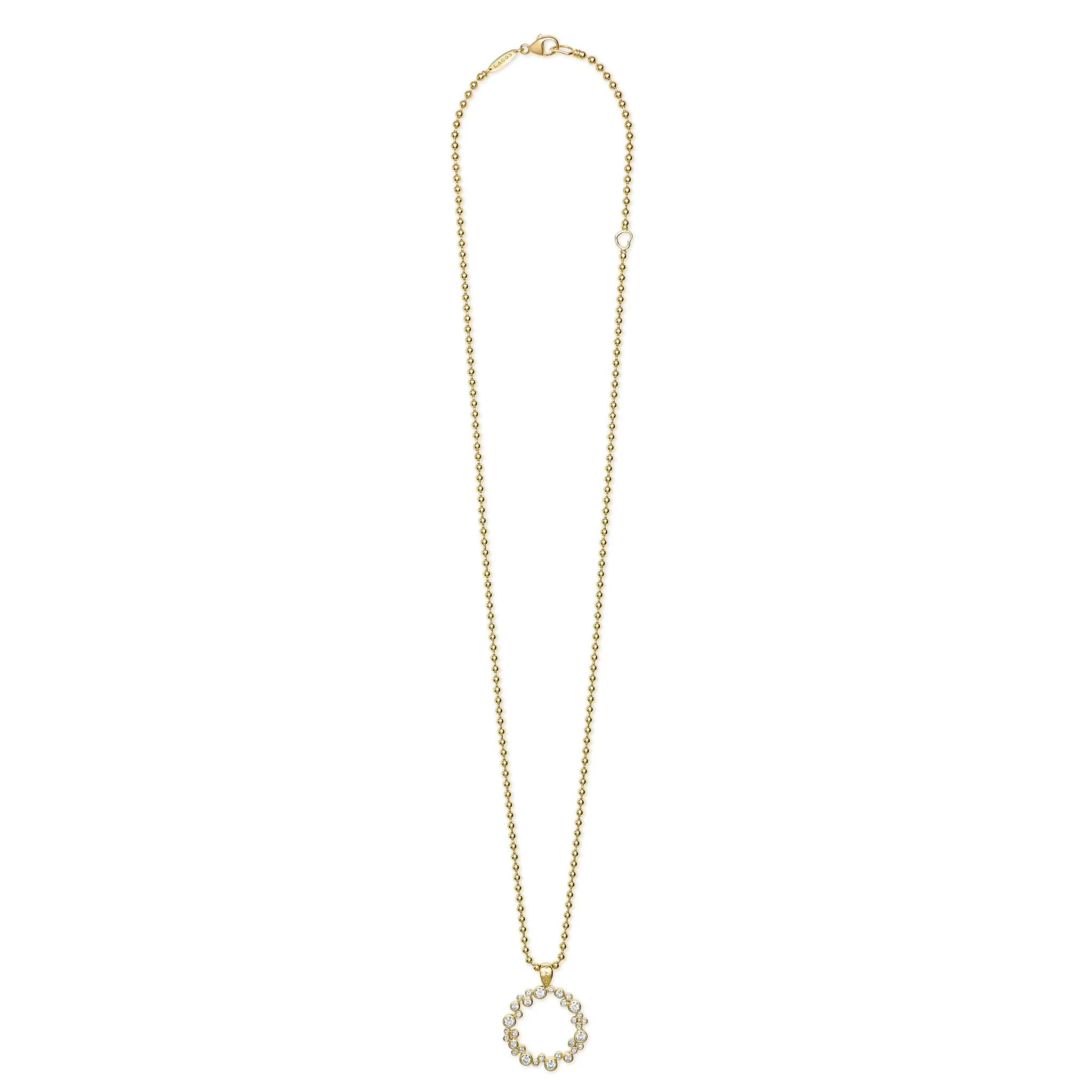 18K Fizz Diamond Circle Pendant Necklace