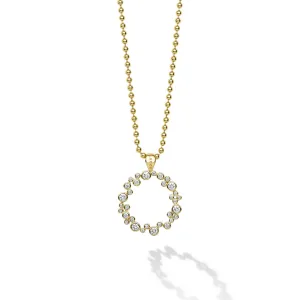 18K Fizz Diamond Circle Pendant Necklace