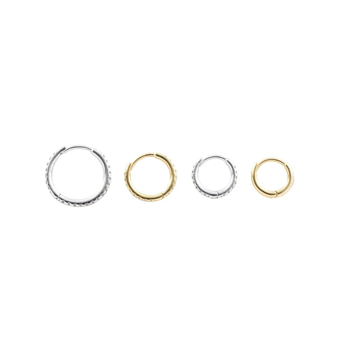 18K MANHATTAN Diamond Hoop Earring Extra Small size