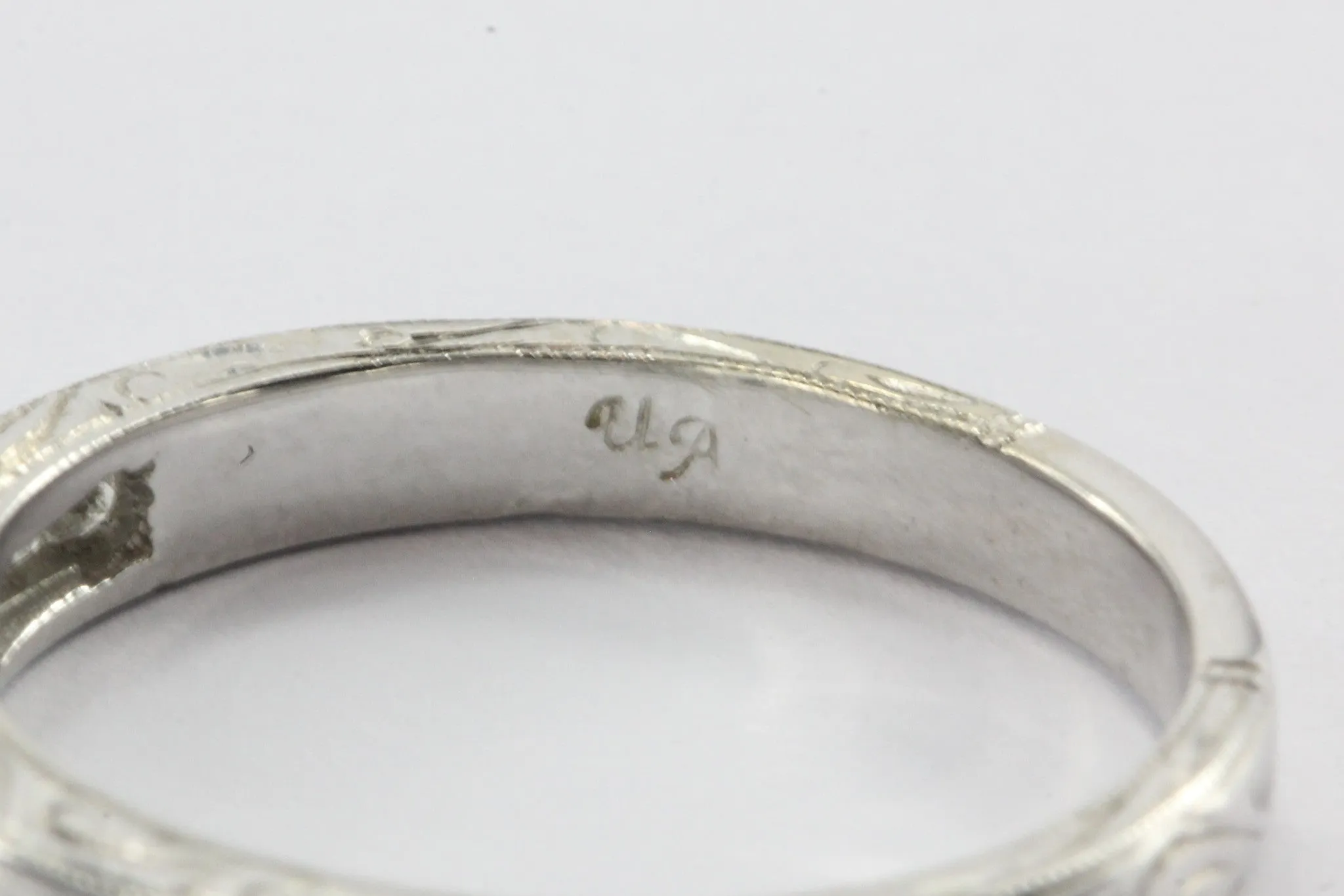 18K White Gold 1/2 Carat Diamond Art Deco Style Half Eternity Ring Band
