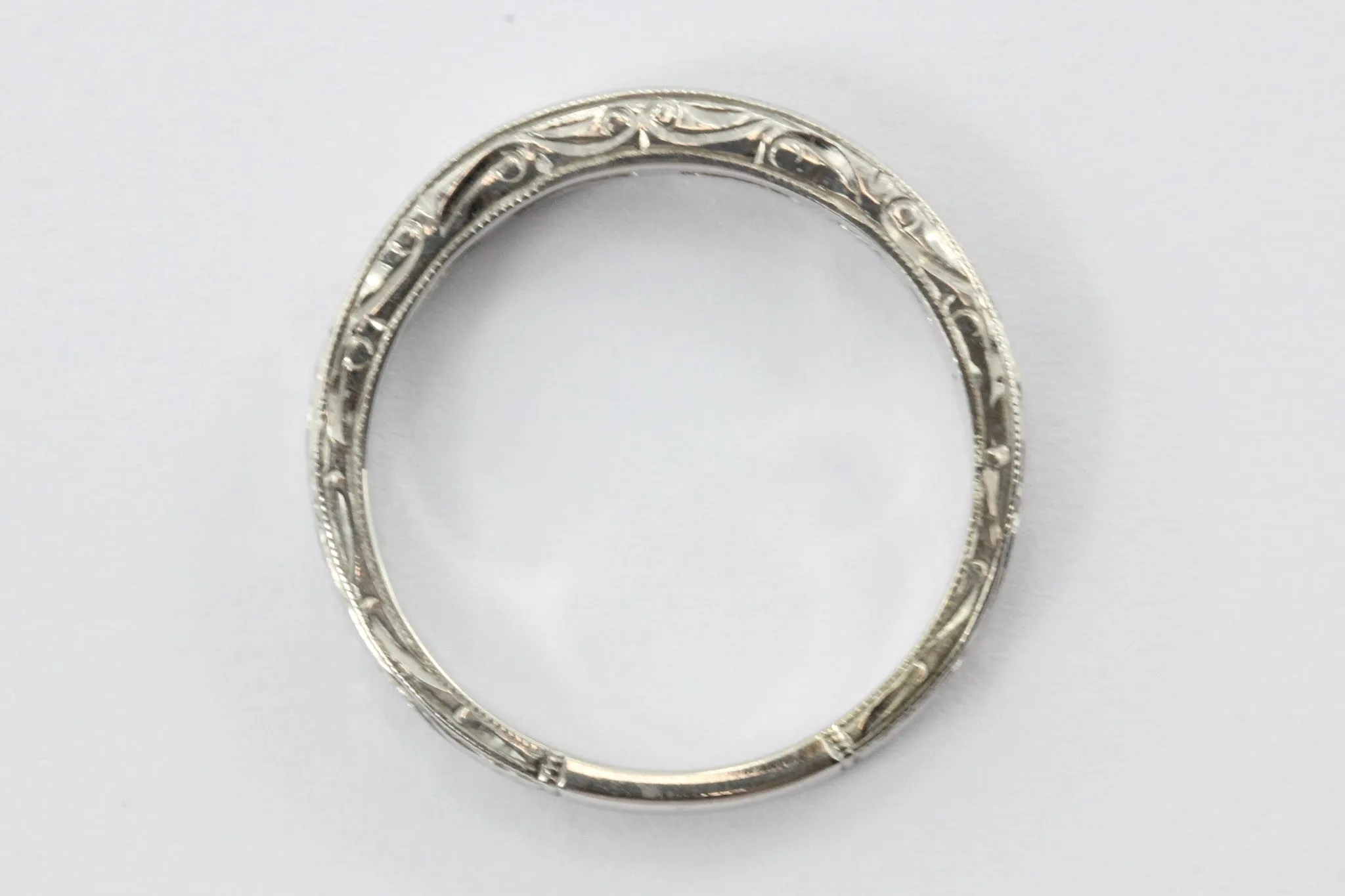 18K White Gold 1/2 Carat Diamond Art Deco Style Half Eternity Ring Band