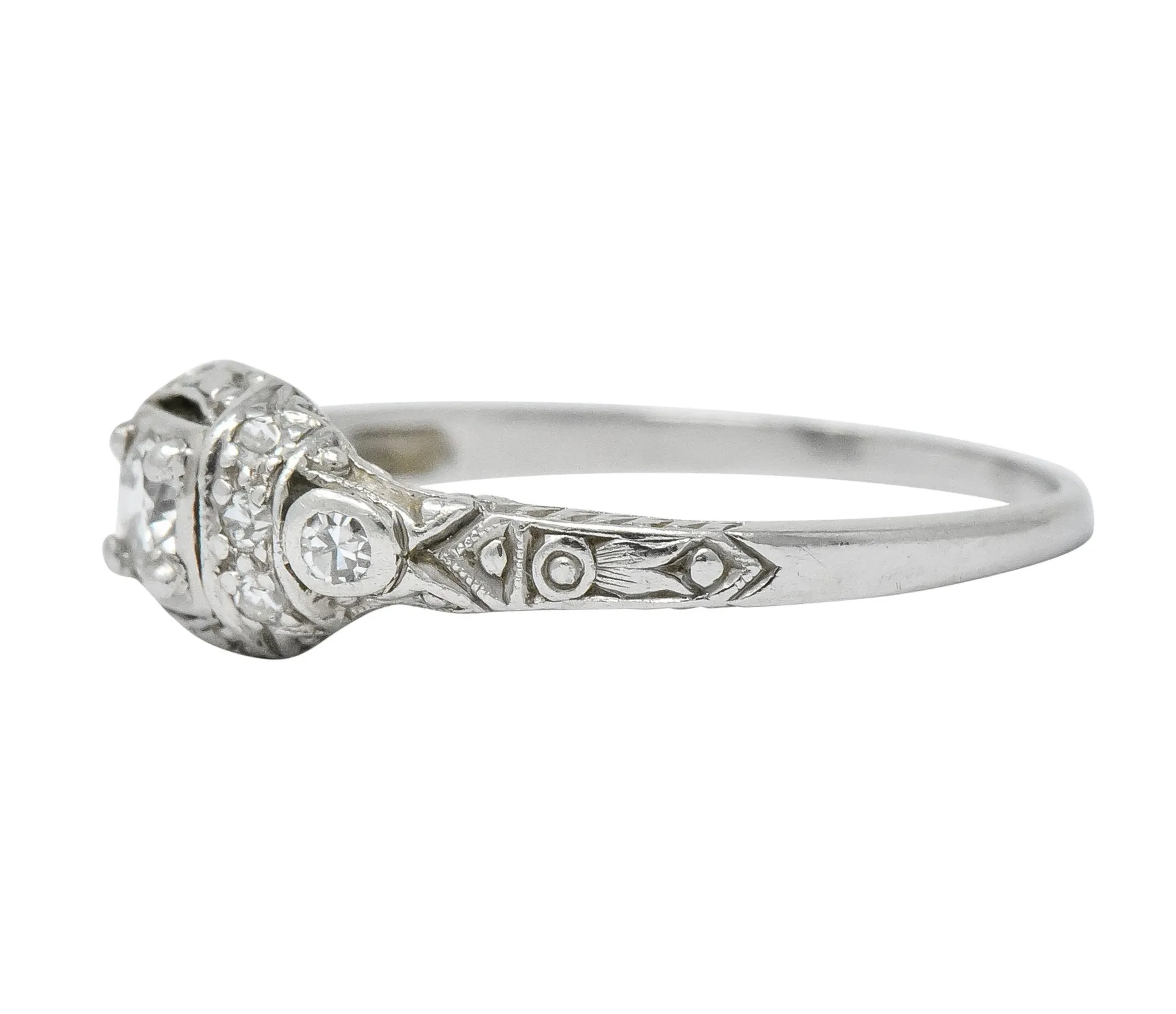 1920's Art Deco 0.30 CTW Diamond Platinum Engagement Ring