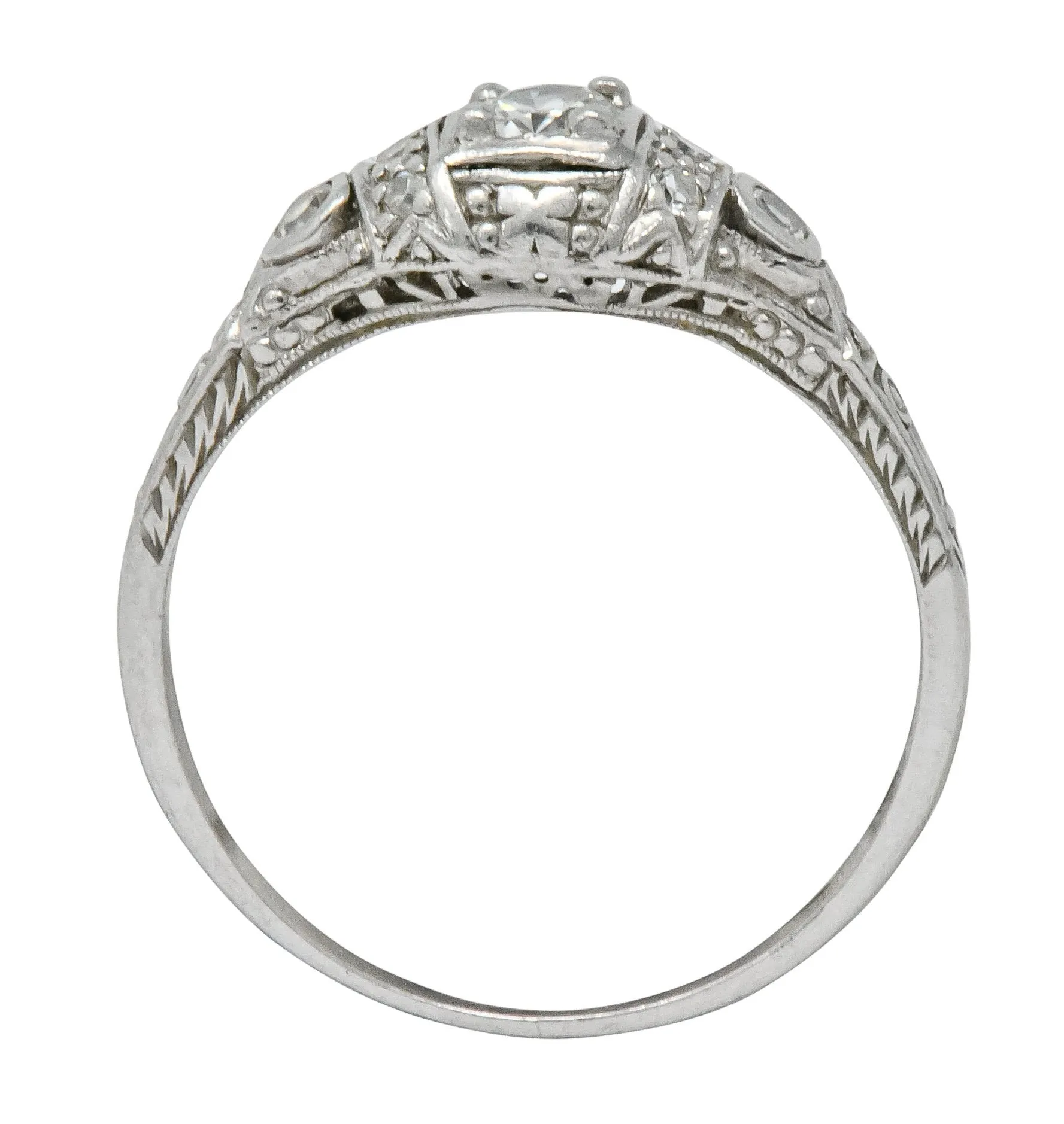 1920's Art Deco 0.30 CTW Diamond Platinum Engagement Ring