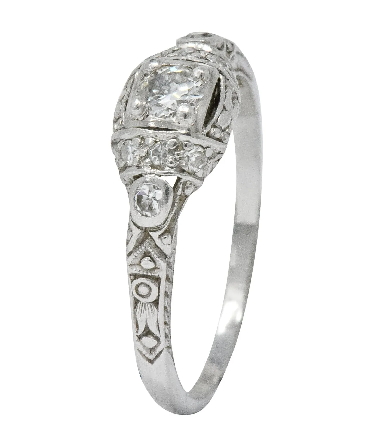 1920's Art Deco 0.30 CTW Diamond Platinum Engagement Ring