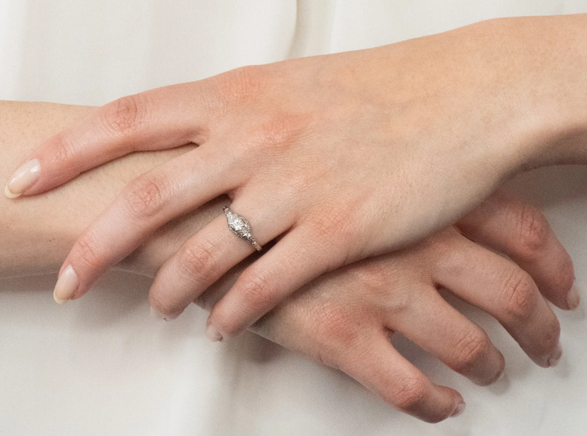 1920's Art Deco 0.30 CTW Diamond Platinum Engagement Ring