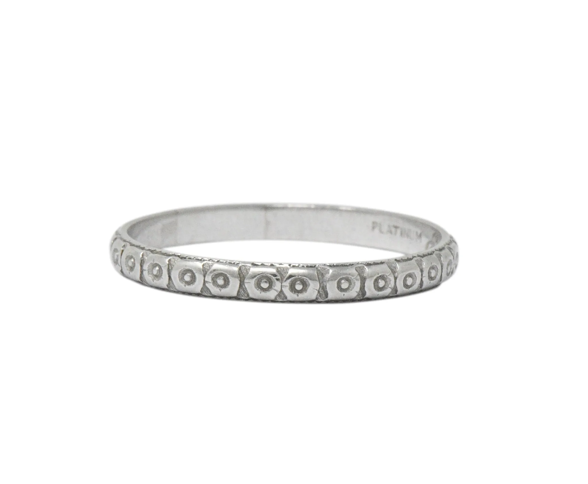 1920's Art Deco Platinum Floral Orange Blossom Wedding Band Ring