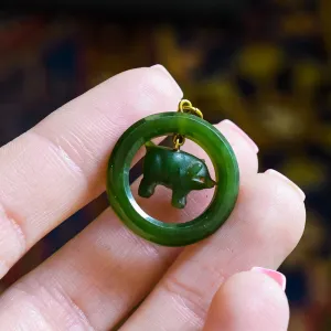 1920's Jade Lucky Pig Pendant