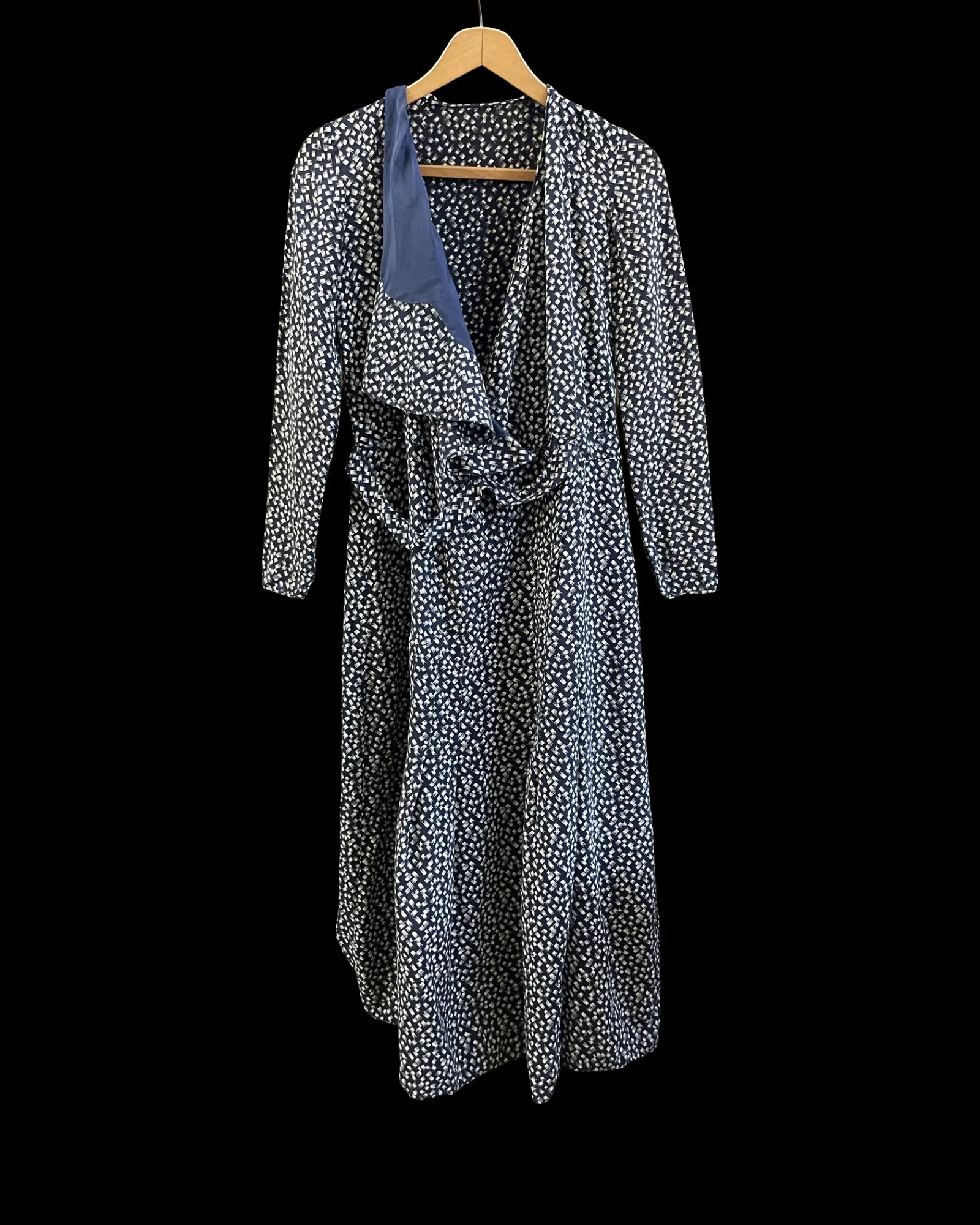 1930 Deco Printed Rayon Wrap Dress